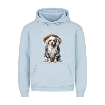 Premium Hoodie "Chinese Crested Winter" Babyblau – hunde-shirt.de