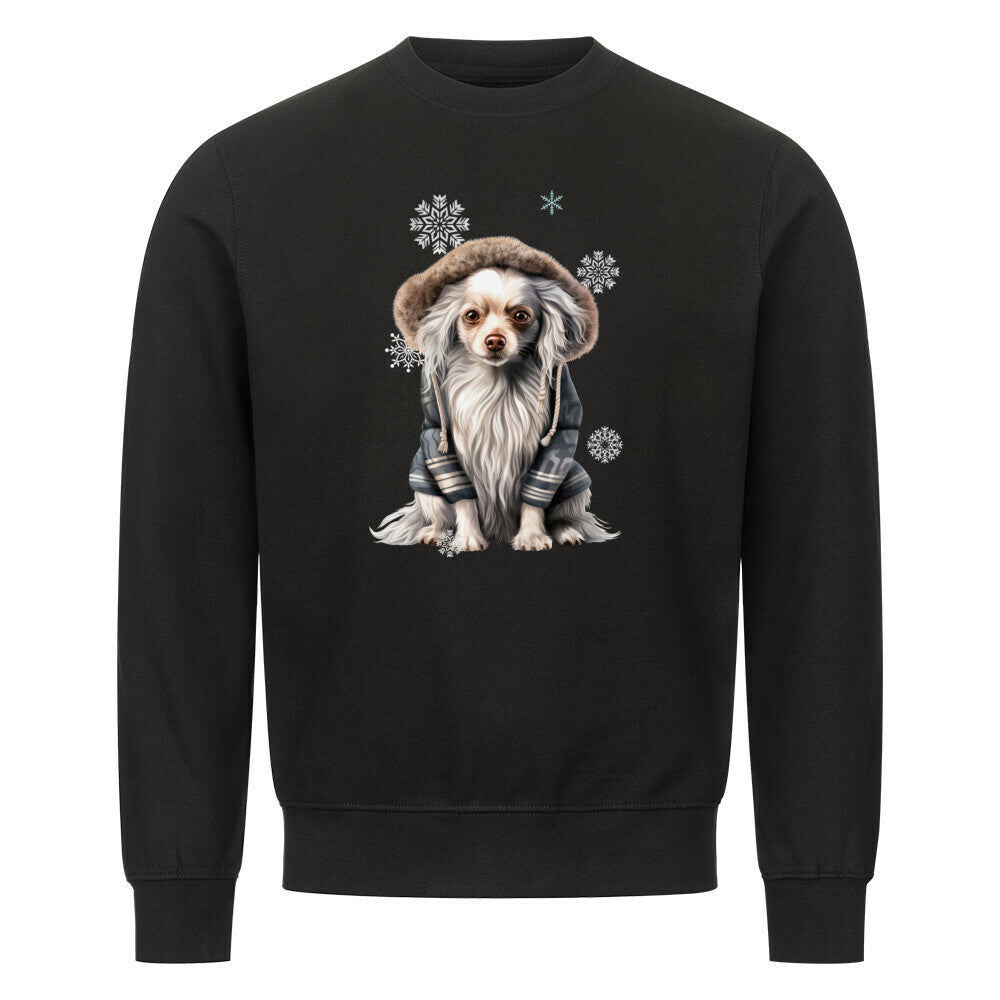 Premium Sweatshirt "Chinese Crested Winter" Schwarz – hunde-shirt.de