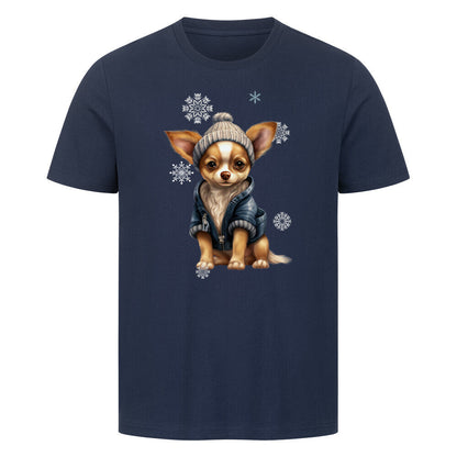 Premium T-Shirt "Chihuahua Winterbub" French Navy – hunde-shirt.de