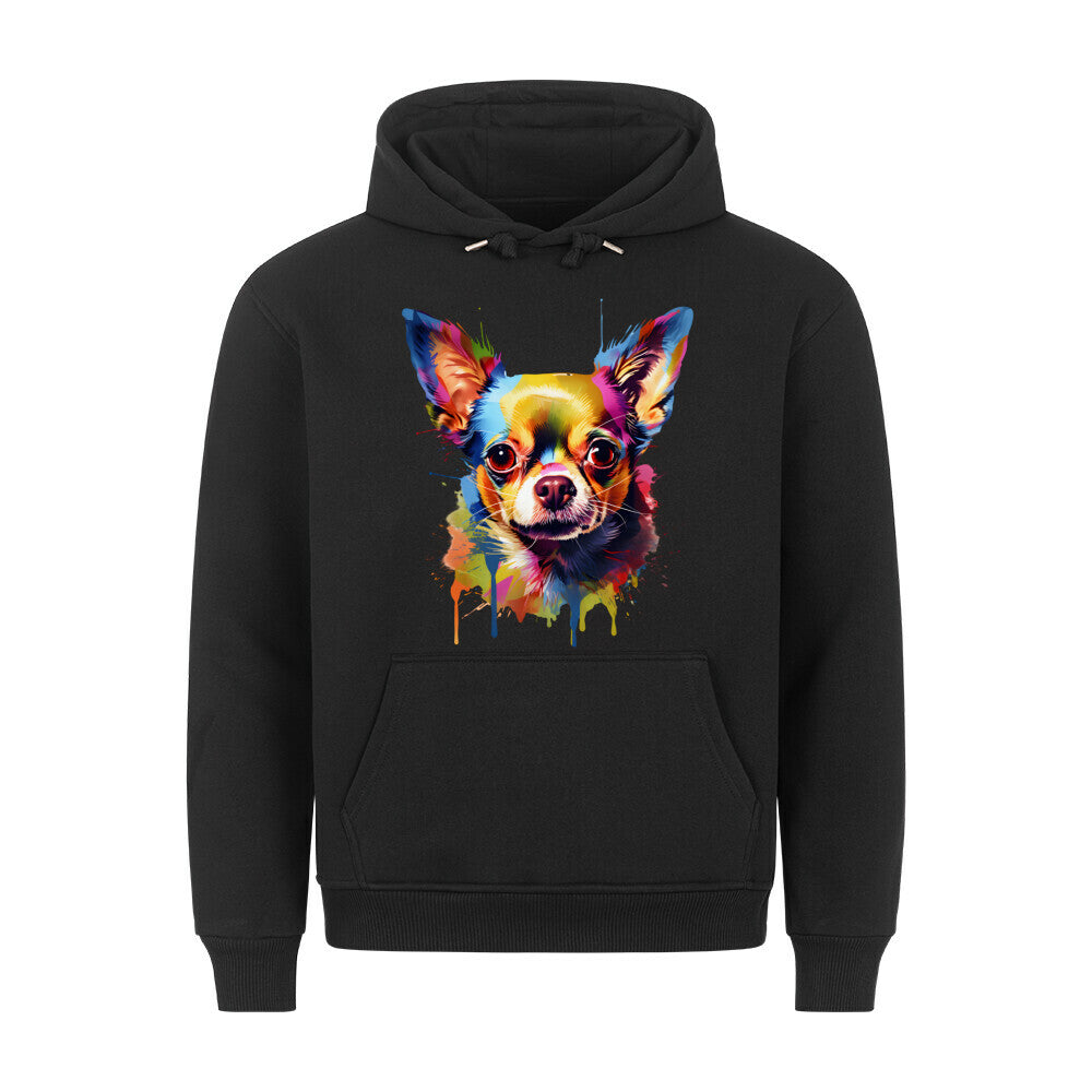 Premium Hoodie "Chihuahua Paint" Schwarz – hunde-shirt.de