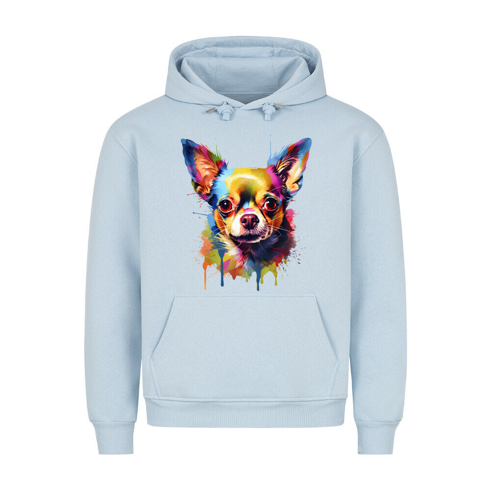 Premium Hoodie "Chihuahua Paint" Babyblau – hunde-shirt.de