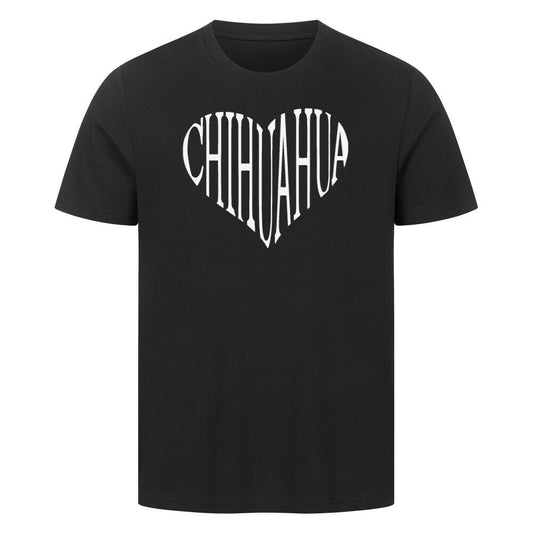 Premium T-Shirt "Chihuahua Heart white" Schwarz – hunde-shirt.de