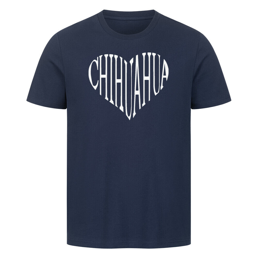Premium T-Shirt "Chihuahua Heart white" French Navy – hunde-shirt.de