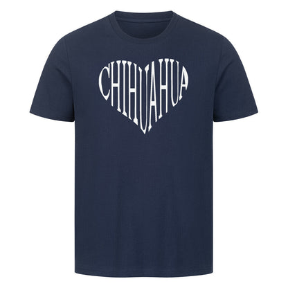 Premium T-Shirt "Chihuahua Heart white" French Navy – hunde-shirt.de