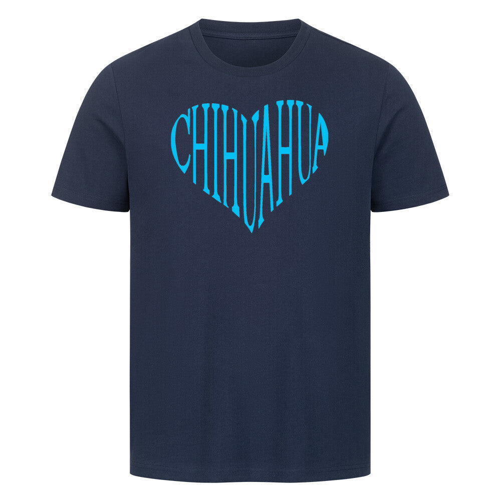Premium T-Shirt "Chihuahua blue Heart" French Navy – hunde-shirt.de