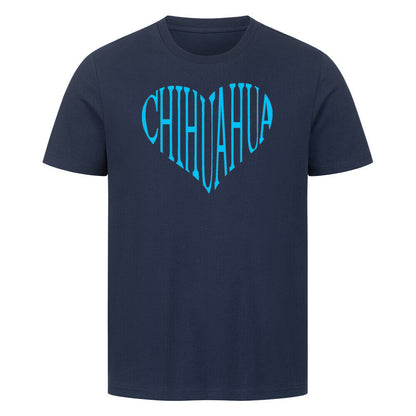 Premium T-Shirt "Chihuahua blue Heart" French Navy – hunde-shirt.de