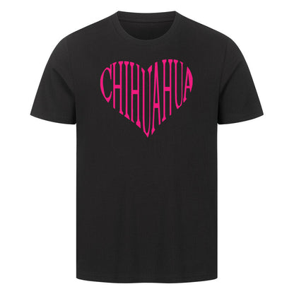 Premium T-Shirt "Chihuahua pink HEART" Schwarz – hunde-shirt.de