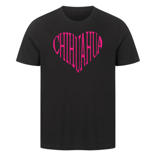 Premium T-Shirt "Chihuahua pink HEART" Schwarz – hunde-shirt.de
