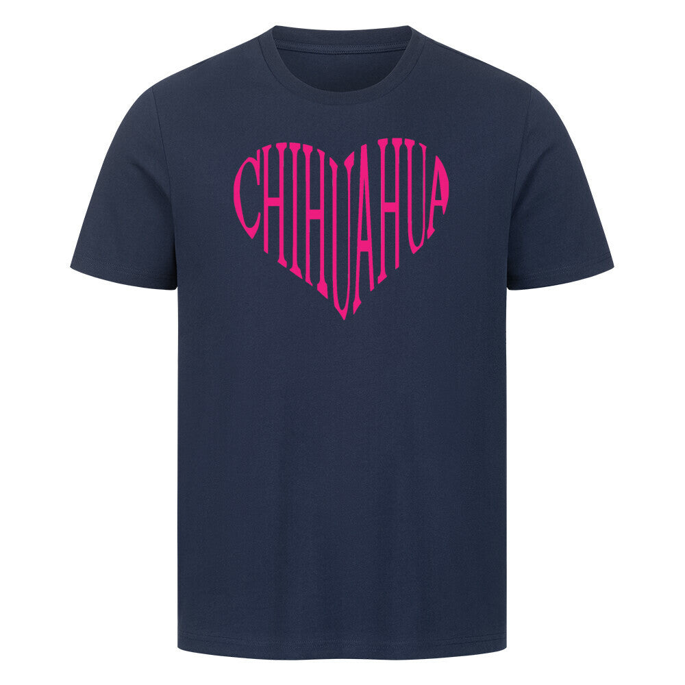 Premium T-Shirt "Chihuahua pink HEART" French Navy – hunde-shirt.de