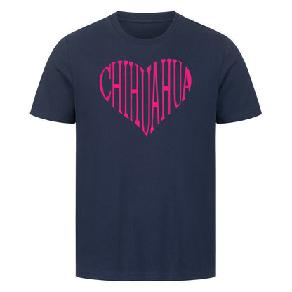 Premium T-Shirt "Chihuahua pink HEART" French Navy – hunde-shirt.de