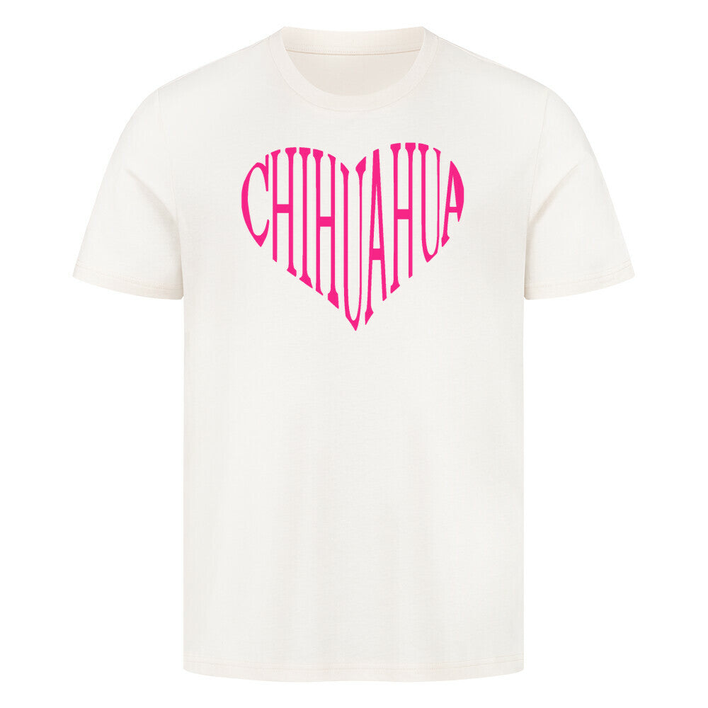 Premium T-Shirt "Chihuahua pink HEART" Natural Raw – hunde-shirt.de