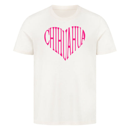 Premium T-Shirt "Chihuahua pink HEART" Natural Raw – hunde-shirt.de