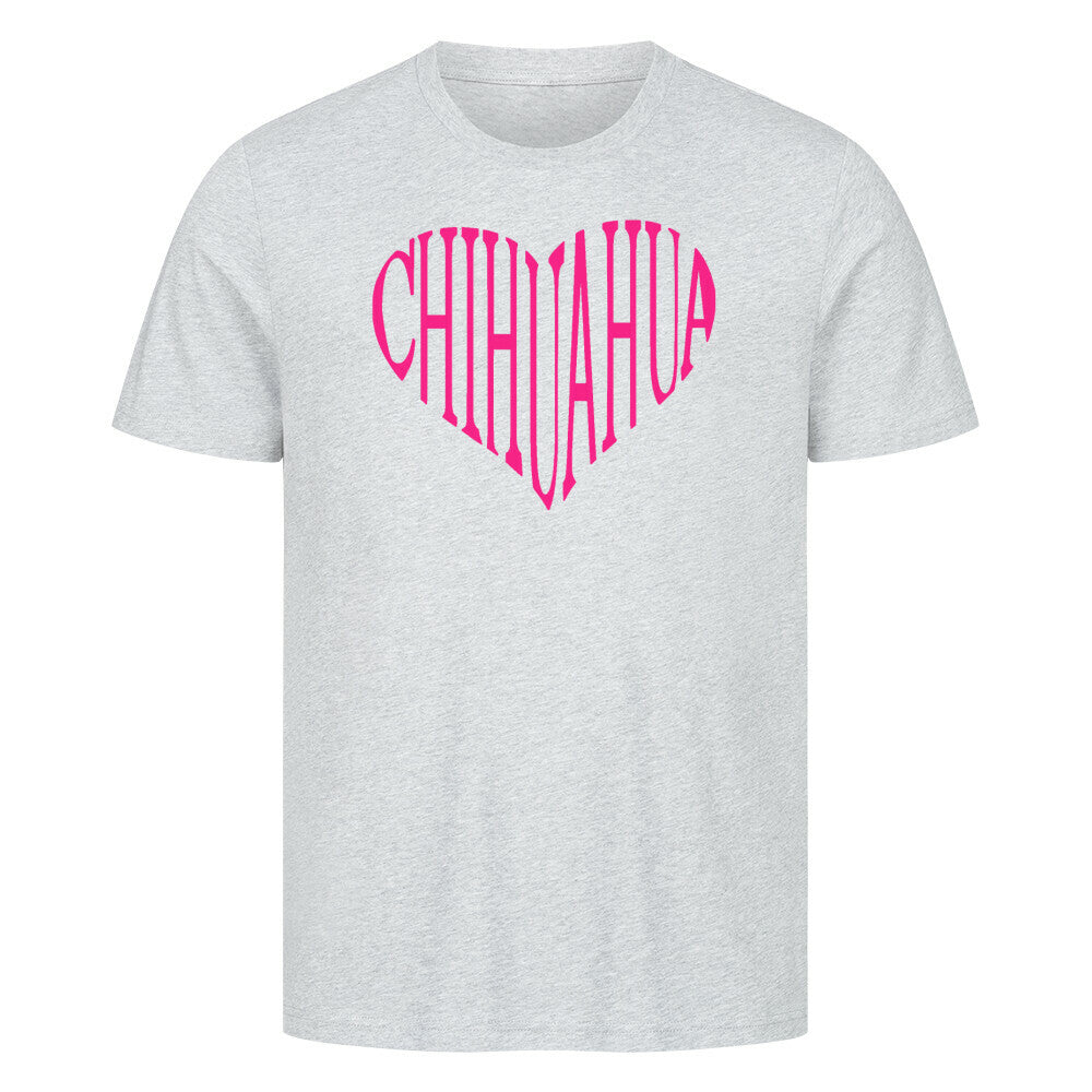 Premium T-Shirt "Chihuahua pink HEART" Heather Grey – hunde-shirt.de