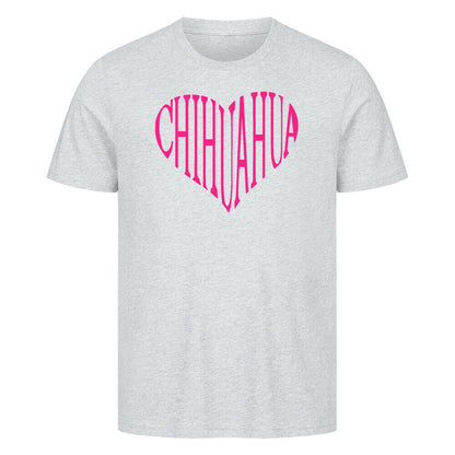 Premium T-Shirt "Chihuahua pink HEART" Heather Grey – hunde-shirt.de