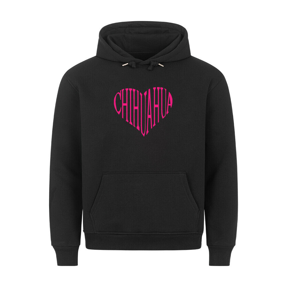 Premium Hoodie "Chihuahua pink HEART" Schwarz – hunde-shirt.de