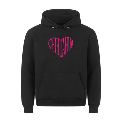 Premium Hoodie "Chihuahua pink HEART" Schwarz – hunde-shirt.de