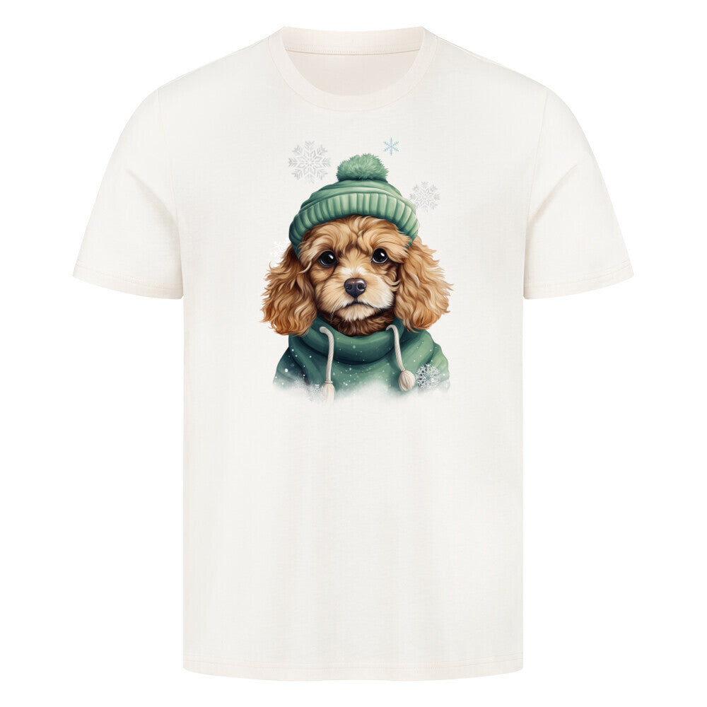 Premium T-Shirt "Cavapoo Winter" Natural Raw – hunde-shirt.de