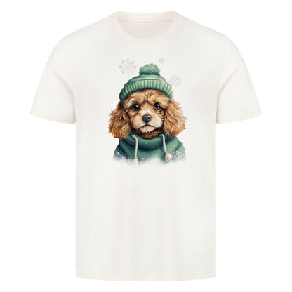 Premium T-Shirt "Cavapoo Winter" Natural Raw – hunde-shirt.de