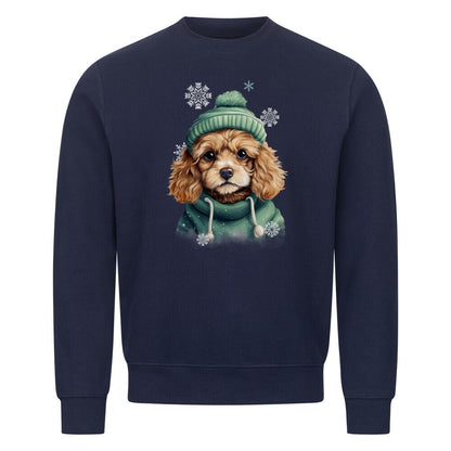 Premium Sweatshirt "Cavapoo Winter" Navy Blue – hunde-shirt.de
