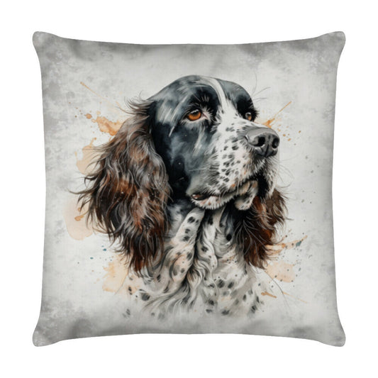 Kissen "Springer Spaniel - Grau" Weiß – hunde-shirt.de