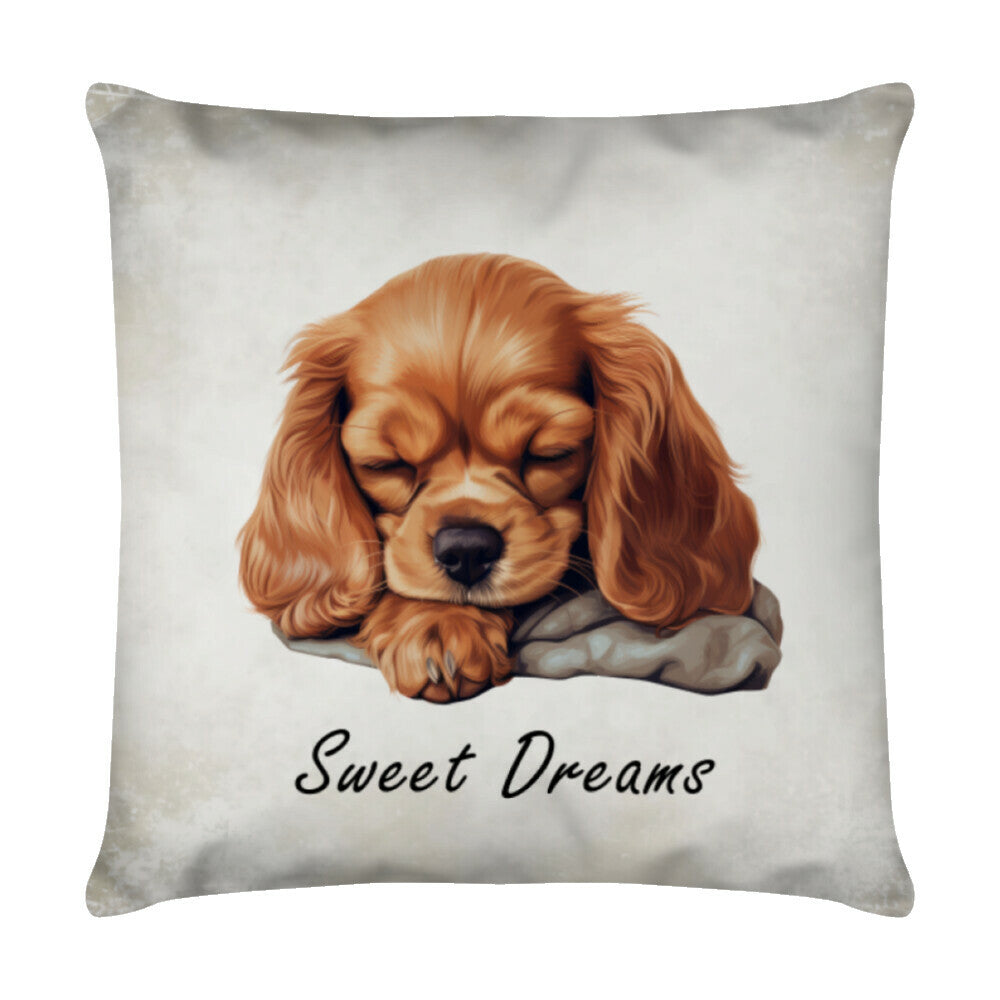 Kissen "English Cocker - Sweet Dreams" Weiß – hunde-shirt.de