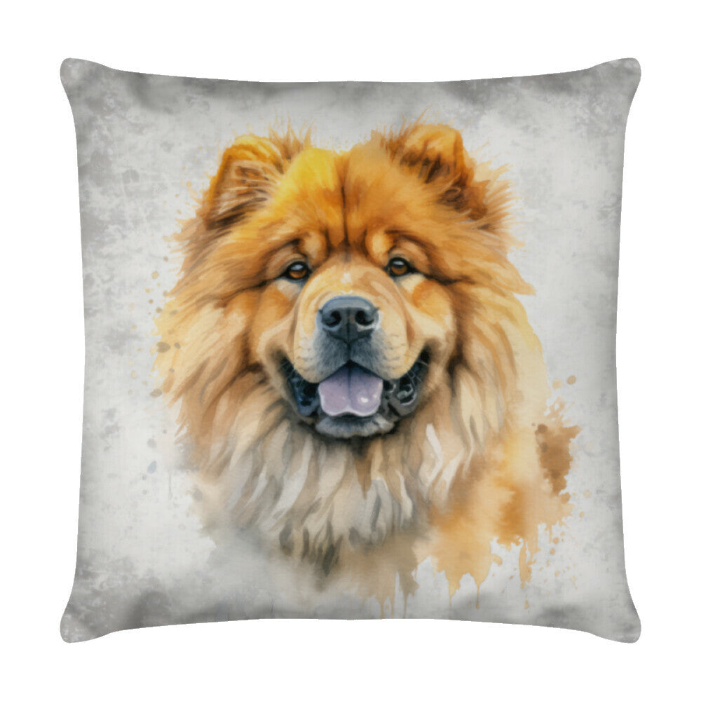 Kissen "Chow-Chow - Grau" Weiß – hunde-shirt.de