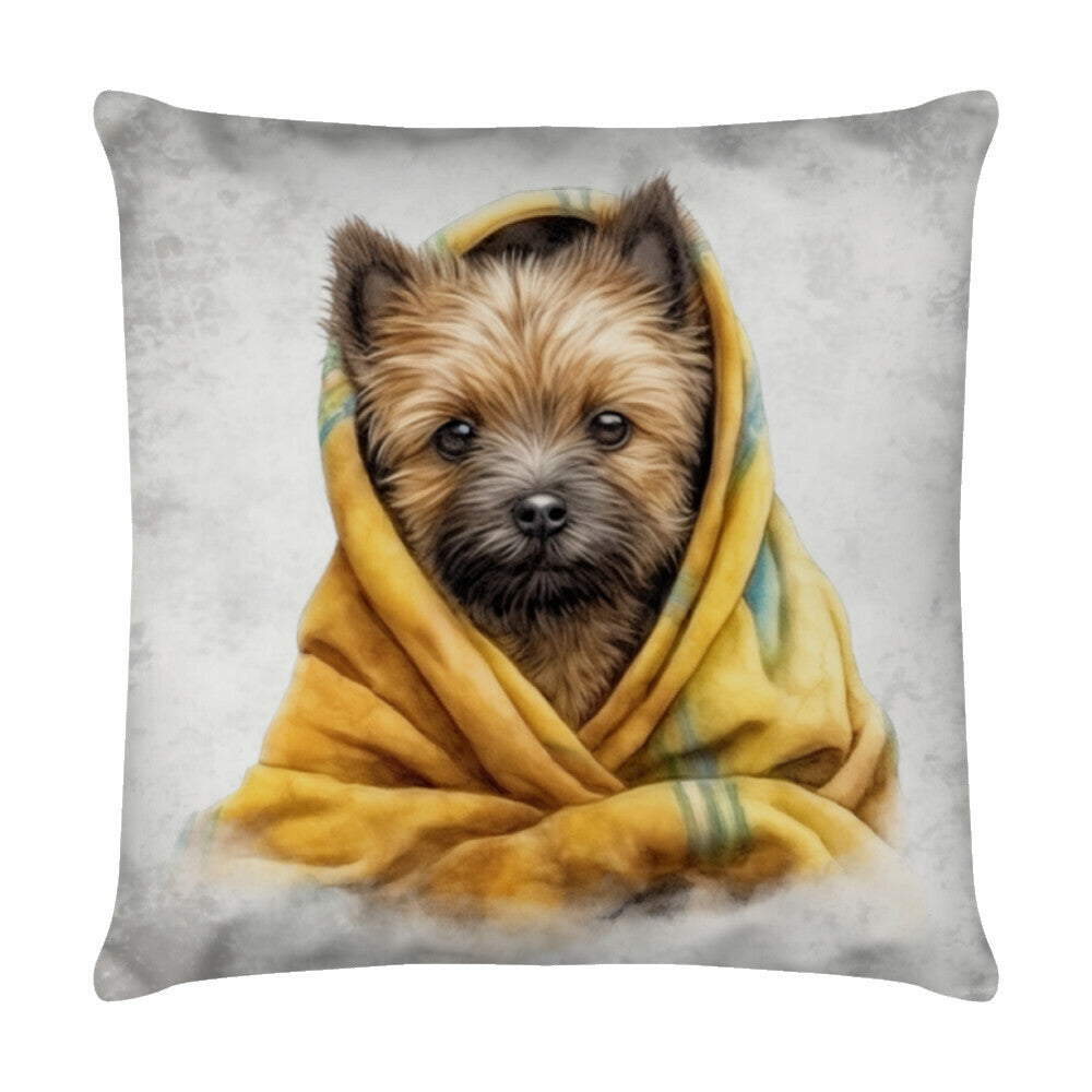 Kissen "Cairn Terrier - Kuscheln" Weiß – hunde-shirt.de