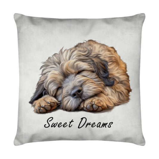Kissen "Bergamasco - Sweet Dreams" Weiß – hunde-shirt.de