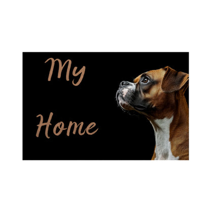 Fußmatte "Deutscher Boxer - My Home" Weiß – hunde-shirt.de