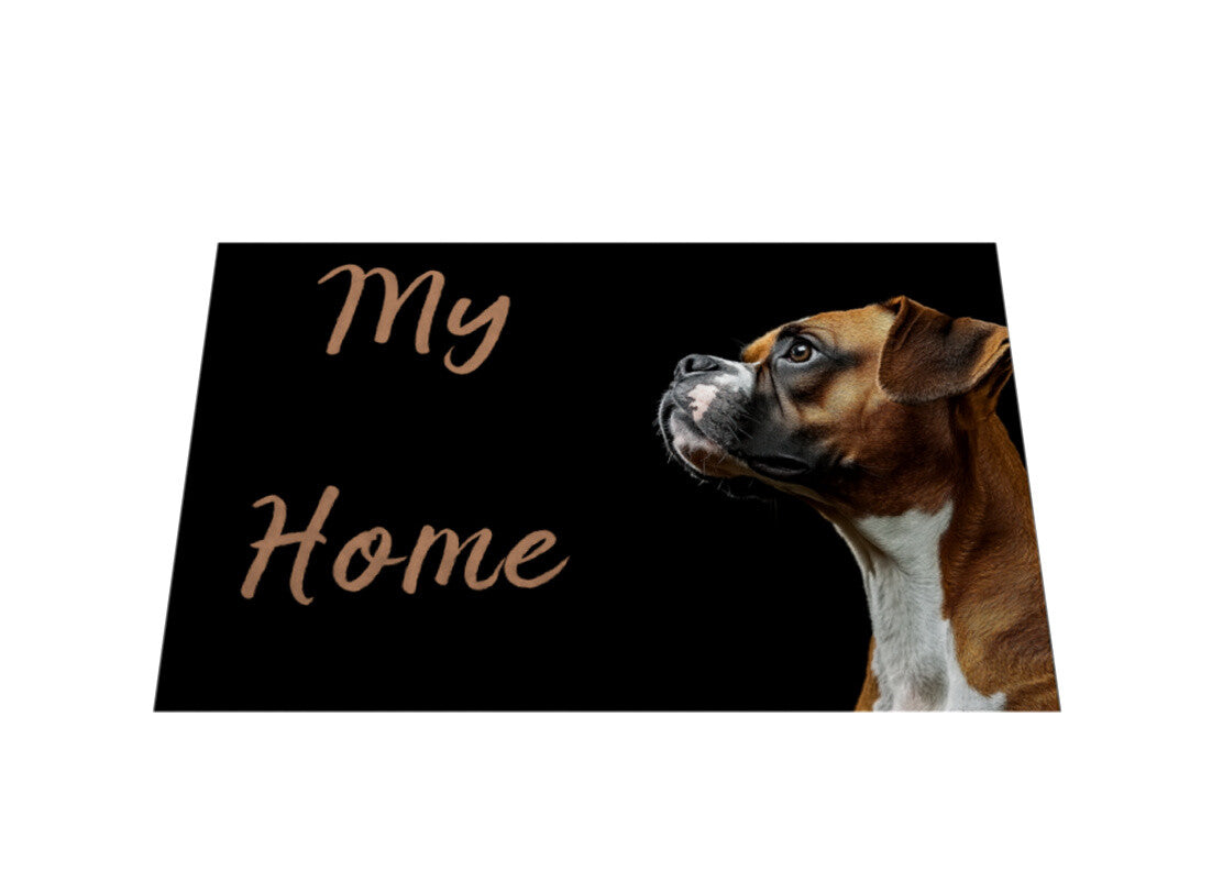 Fußmatte "Deutscher Boxer - My Home" – hunde-shirt.de