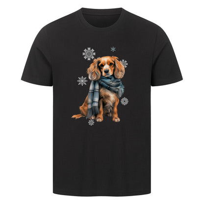 Premium T-Shirt "English Cocker Spaniel Winter" Schwarz – hunde-shirt.de