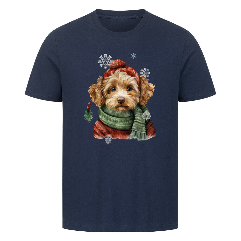 Premium T-Shirt "Cockapoo Winter" French Navy – hunde-shirt.de
