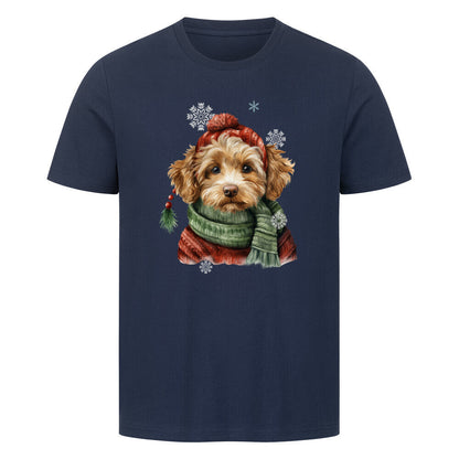 Premium T-Shirt "Cockapoo Winter" French Navy – hunde-shirt.de