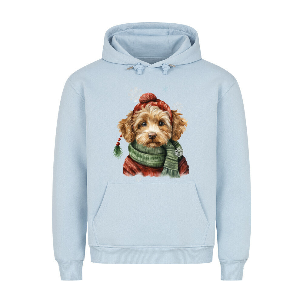 Premium Hoodie "Cockapoo Winter" Babyblau – hunde-shirt.de