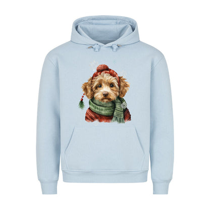 Premium Hoodie "Cockapoo Winter" Babyblau – hunde-shirt.de