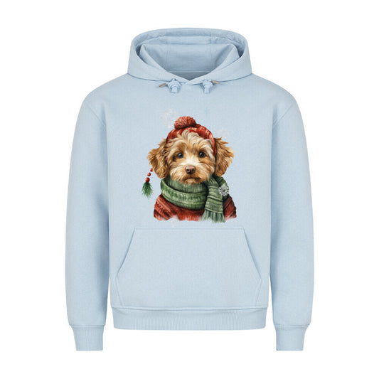 Premium Hoodie "Cockapoo Winter" Babyblau – hunde-shirt.de