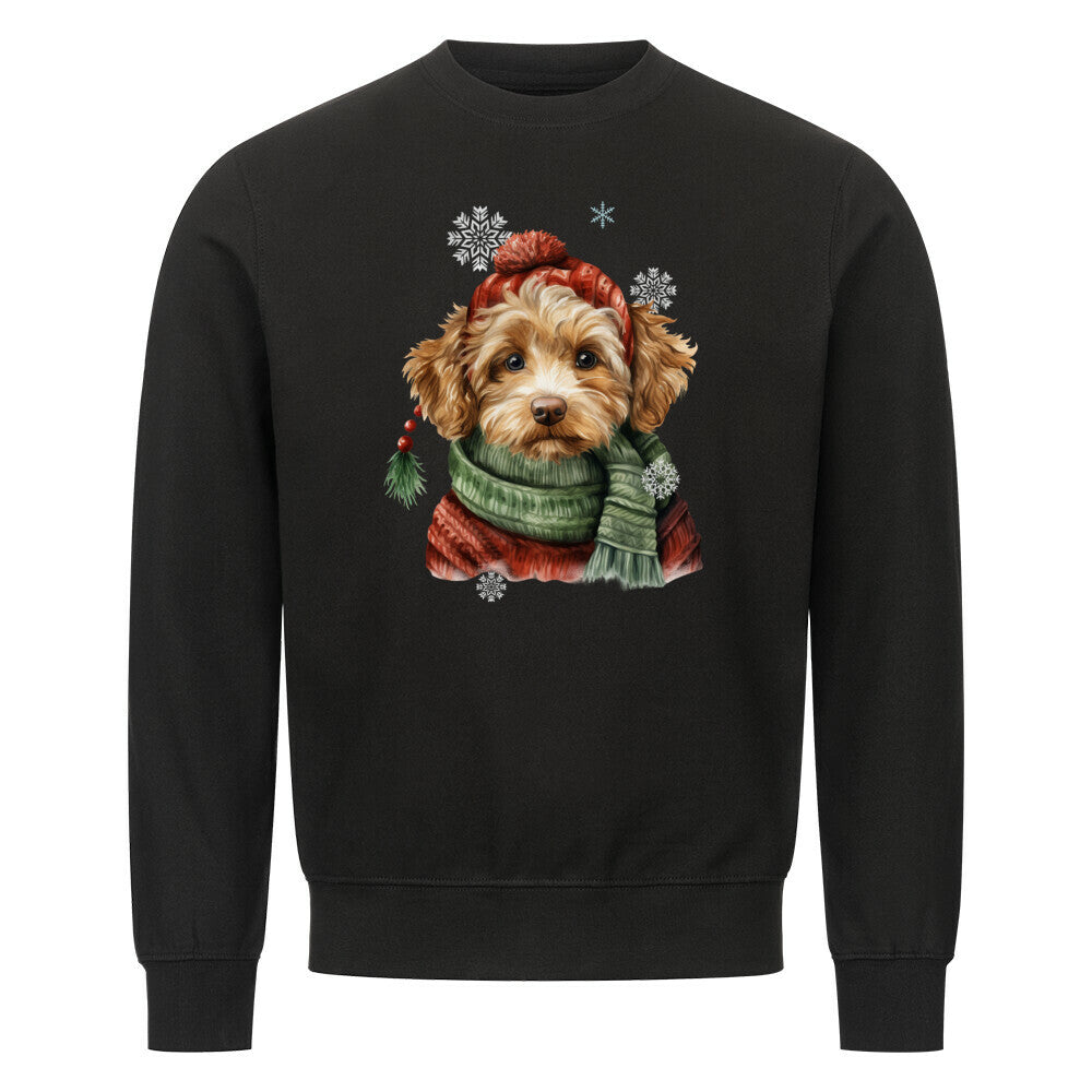 Premium Sweatshirt "Cockapoo Winter" Schwarz – hunde-shirt.de