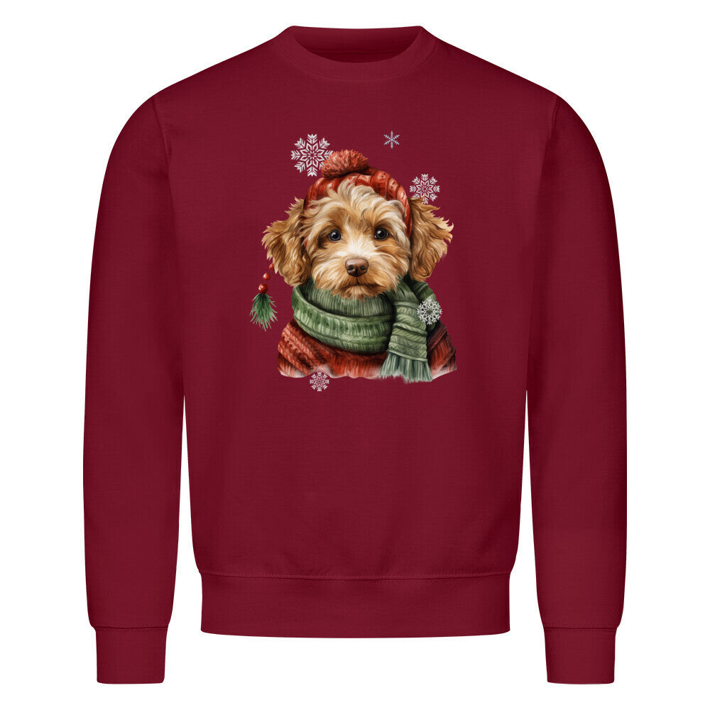 Premium Sweatshirt "Cockapoo Winter" Burgunder – hunde-shirt.de
