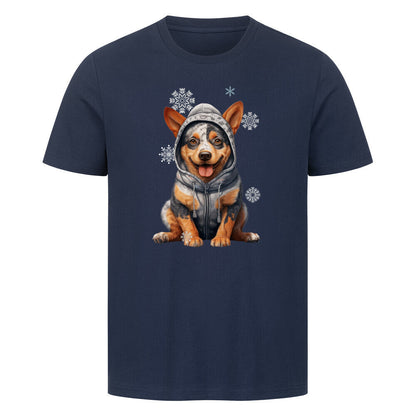 Premium T-Shirt "Australian Cattle Dog Winter" French Navy – hunde-shirt.de