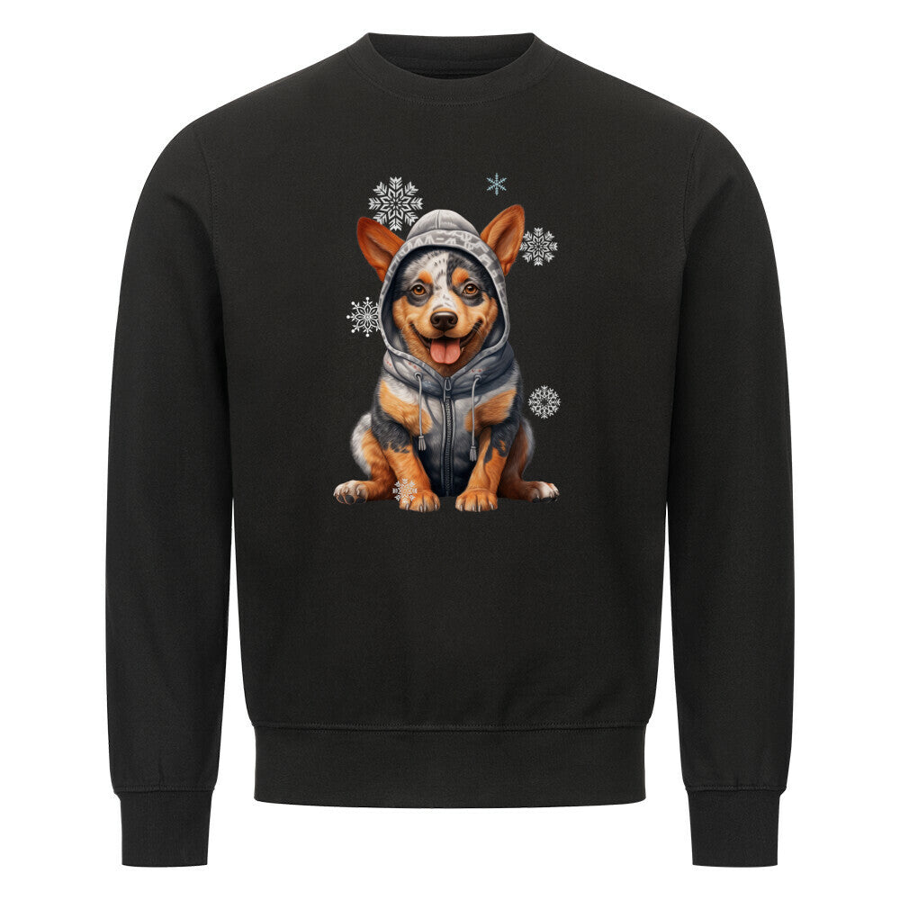Premium Sweatshirt "Australian Cattle Dog Winter" Schwarz – hunde-shirt.de