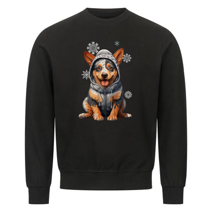 Premium Sweatshirt "Australian Cattle Dog Winter" Schwarz – hunde-shirt.de