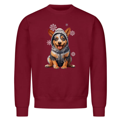 Premium Sweatshirt "Australian Cattle Dog Winter" Burgunder – hunde-shirt.de