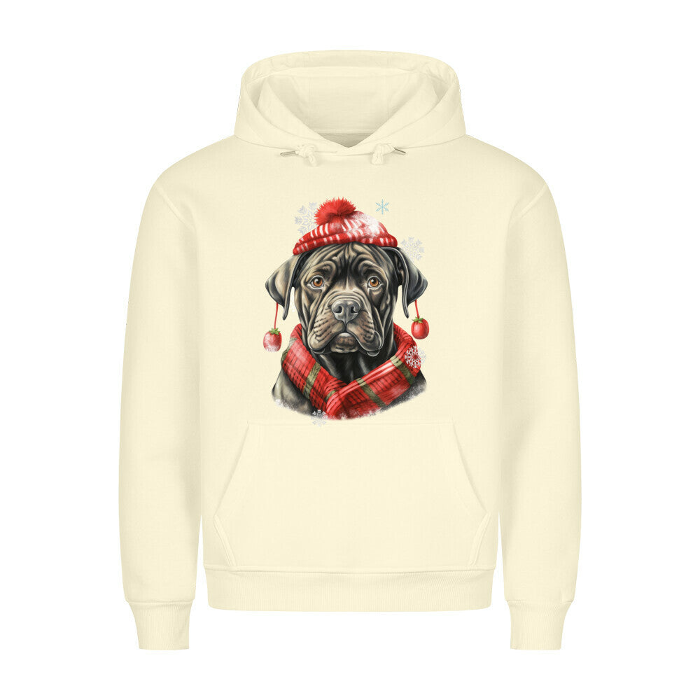 Premium Hoodie "Cane Corso Winter rot" Beige – hunde-shirt.de