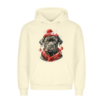 Premium Hoodie "Cane Corso Winter rot" Beige – hunde-shirt.de
