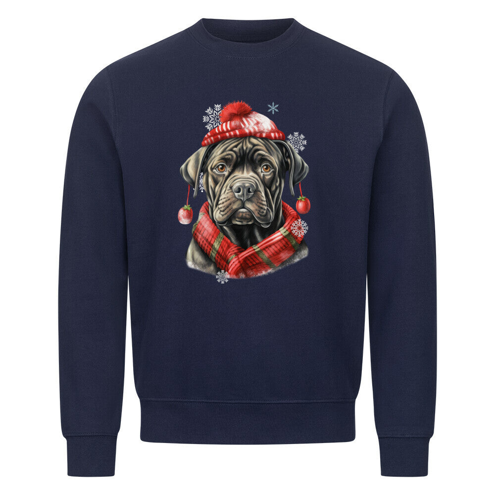 Premium Sweatshirt "Cane Corso Winter rot" Navy Blue – hunde-shirt.de