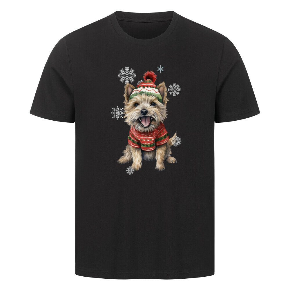 Premium T-Shirt "Cairn Terrier Winter" Schwarz – hunde-shirt.de
