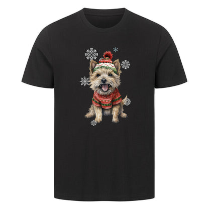 Premium T-Shirt "Cairn Terrier Winter" Schwarz – hunde-shirt.de