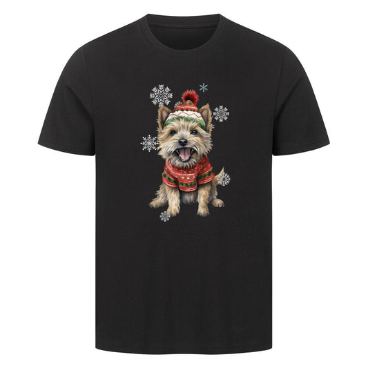 Premium T-Shirt "Cairn Terrier Winter" Schwarz – hunde-shirt.de
