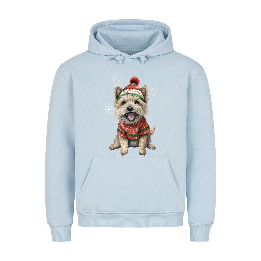 Premium Hoodie "Cairn Terrier Winter" Babyblau – hunde-shirt.de