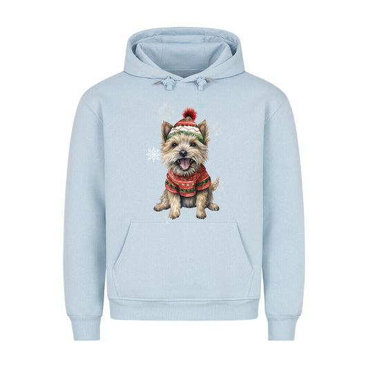 Premium Hoodie "Cairn Terrier Winter" Babyblau – hunde-shirt.de